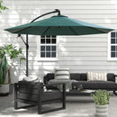 Patio Umbrellas, 10ft Outdoor Offset Cantilever Patio Umbrella with Solar LED Lights - Green - Seasonal Overstock
