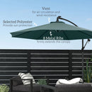 Patio Umbrellas, 10ft Outdoor Offset Cantilever Patio Umbrella with Solar LED Lights - Green - Seasonal Overstock