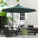 Patio Umbrellas, 10ft Outdoor Offset Cantilever Patio Umbrella with Solar LED Lights - Green - Seasonal Overstock