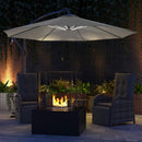 Patio Umbrellas, 10ft Outdoor Offset Cantilever Patio Umbrella with Solar LED Lights - Grey - Seasonal Overstock