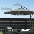 Patio Umbrellas, 10ft Outdoor Offset Cantilever Patio Umbrella with Solar LED Lights - Grey - Seasonal Overstock