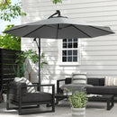 Patio Umbrellas, 10ft Outdoor Offset Cantilever Patio Umbrella with Solar LED Lights - Grey - Seasonal Overstock