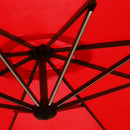 Patio Umbrellas, 10ft Outdoor Offset Cantilever Patio Umbrella with Solar LED Lights - Red - Seasonal Overstock