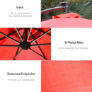 Patio Umbrellas, 10ft Outdoor Offset Cantilever Patio Umbrella with Solar LED Lights - Red - Seasonal Overstock
