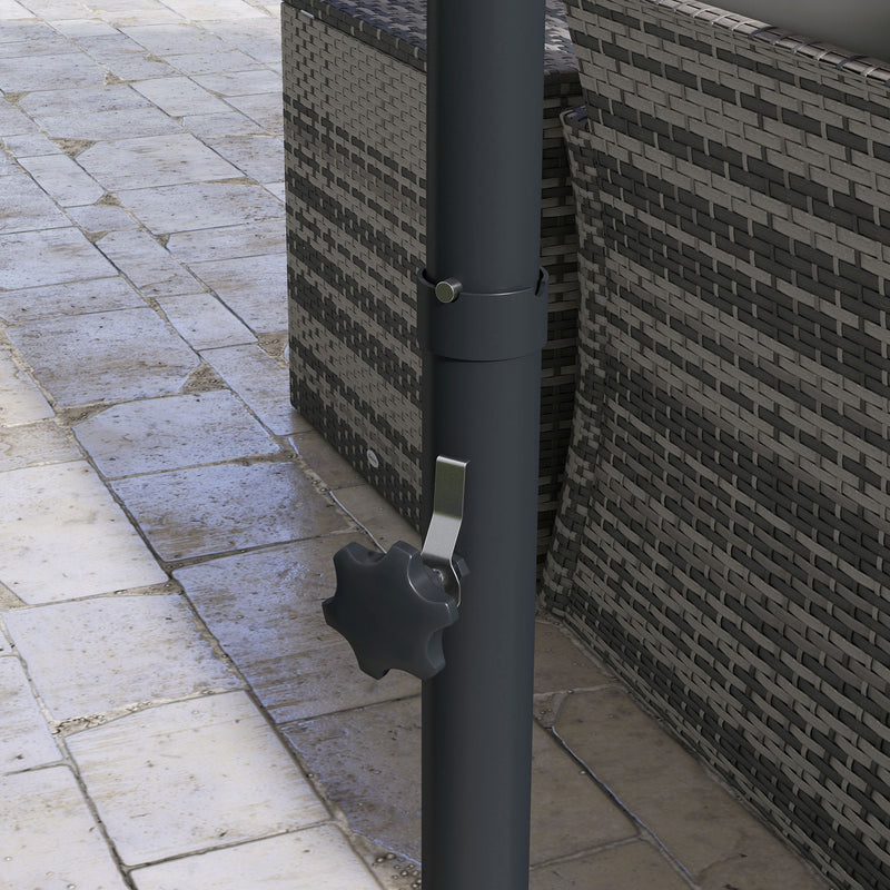 Patio Umbrellas, 10ft Cantilever Patio Umbrella Offset Aluminum Pole with 360° Rotation, Tilt and Crank Open - Grey - Seasonal Overstock