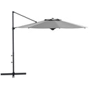 Patio Umbrellas, 10ft Cantilever Patio Umbrella Offset Aluminum Pole with 360° Rotation, Tilt and Crank Open - Grey - Seasonal Overstock