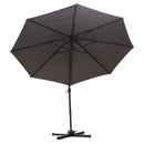 Patio Umbrellas, 10ft Cantilever Patio Umbrella Offset with 360° Rotation and Crank Open - Grey - Seasonal Overstock