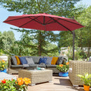 Patio Umbrellas, 10ft Cantilever Patio Umbrella Offset with 360° Rotation and Crank Open - Wine Red - Seasonal Overstock