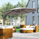 Patio Umbrellas, 10ft Cantilever Patio Umbrella Offset with 360° Rotation and Crank Open - Grey - Seasonal Overstock