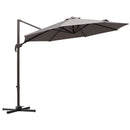 Patio Umbrellas, 10ft Cantilever Patio Umbrella Offset with 360° Rotation and Crank Open - Grey - Seasonal Overstock