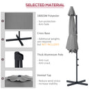 Patio Umbrellas, 10ft Cantilever Patio Umbrella Offset Aluminum Pole with 360° Rotation, Tilt and Crank Open - Grey - Seasonal Overstock