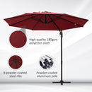 Patio Umbrellas, 10ft Cantilever Patio Umbrella Offset with 360° Rotation and Crank Open - Wine Red - Seasonal Overstock