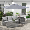 Patio Umbrellas, 10ft Cantilever Patio Umbrella Offset Aluminum Pole with 360° Rotation, Tilt and Crank Open - Grey - Seasonal Overstock