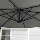 Patio Umbrellas, 10ft Cantilever Patio Umbrella Offset Aluminum Pole with 360° Rotation, Tilt and Crank Open - Grey - Seasonal Overstock