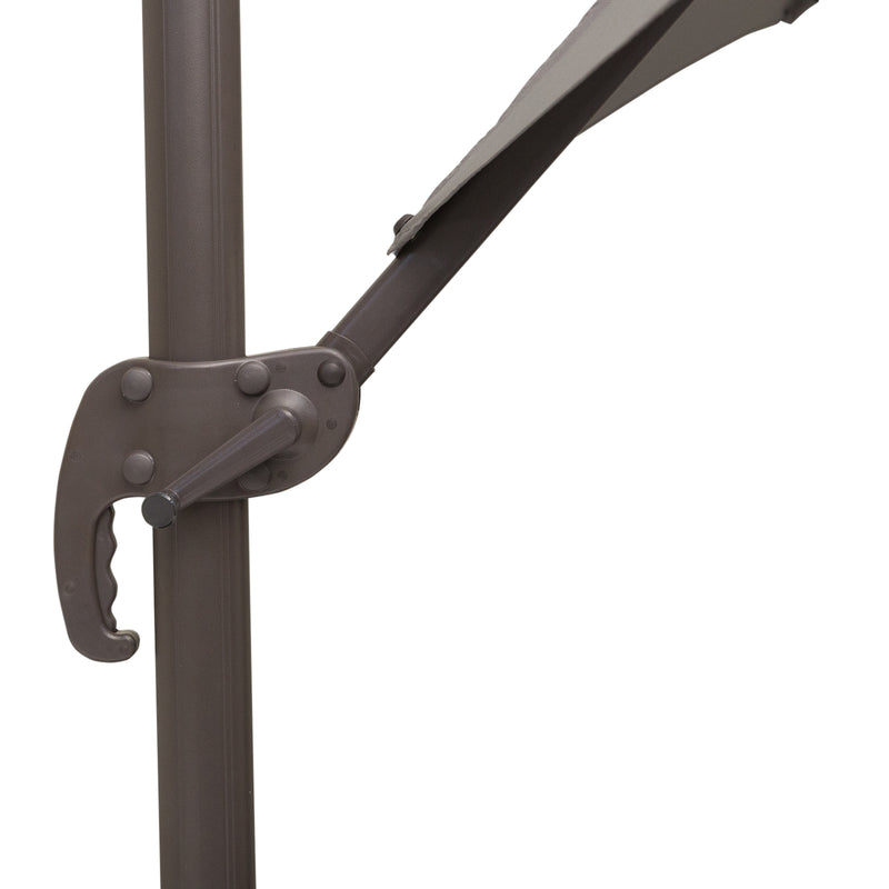 Patio Umbrellas, 10ft Cantilever Patio Umbrella Offset with 360° Rotation and Crank Open - Grey - Seasonal Overstock