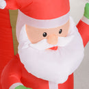 Close-up of an inflatable Santa Claus decoration with a white background