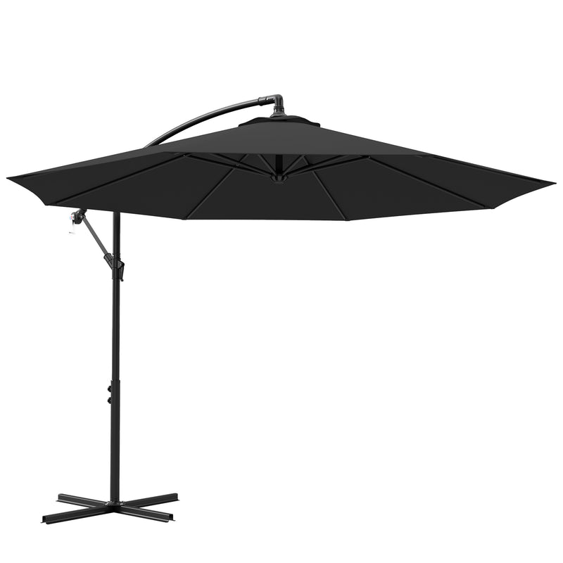 Patio Umbrellas, 10' Deluxe Cantilever Patio Umbrella - Black - Seasonal Overstock