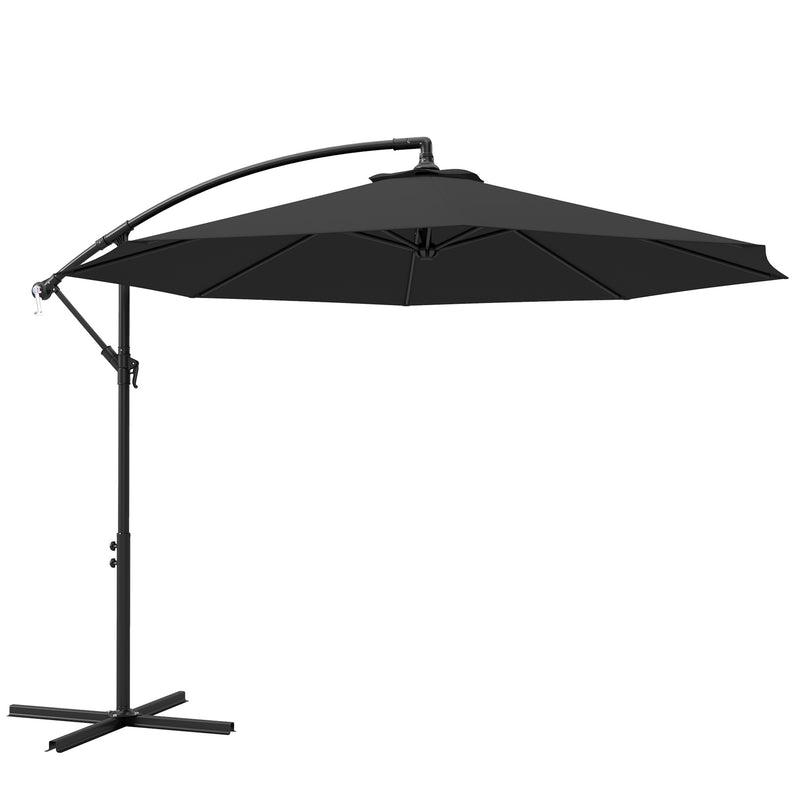 Patio Umbrellas, 10' Deluxe Cantilever Patio Umbrella - Black - Seasonal Overstock