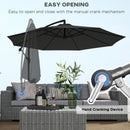 Patio Umbrellas, 10' Deluxe Cantilever Patio Umbrella - Black - Seasonal Overstock