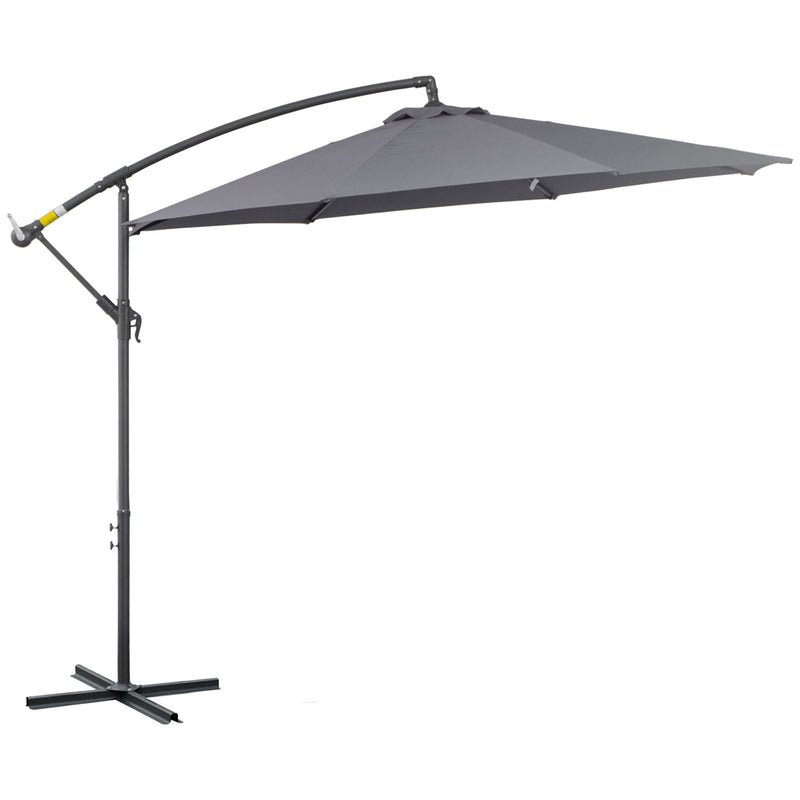 Patio Umbrellas, 10' Deluxe Cantilever Patio Umbrella - Dark Grey - Seasonal Overstock