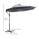 Patio Umbrellas, 10' Deluxe Cantilever Patio Umbrella - Dark Grey - Seasonal Overstock