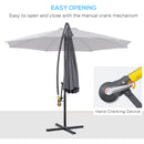 Patio Umbrellas, 10' Deluxe Cantilever Patio Umbrella - Dark Grey - Seasonal Overstock