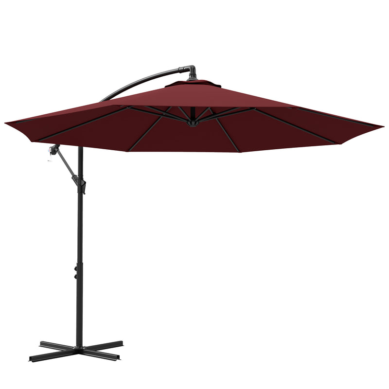 Patio Umbrellas, 10' Deluxe Cantilever Patio Umbrella - Wine Red - Seasonal Overstock