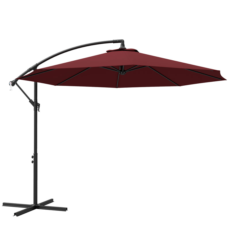 Patio Umbrellas, 10' Deluxe Cantilever Patio Umbrella - Wine Red - Seasonal Overstock