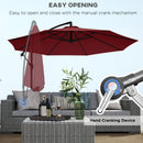 Patio Umbrellas, 10' Deluxe Cantilever Patio Umbrella - Wine Red - Seasonal Overstock