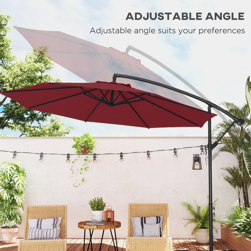 Patio Umbrellas, 10' Deluxe Cantilever Patio Umbrella - Wine Red - Seasonal Overstock