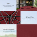 Patio Umbrellas, 10' Deluxe Cantilever Patio Umbrella - Wine Red - Seasonal Overstock