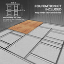 11.2' x 12.5' Large Garden Storage Shed with Dual Sliding Doors - Tan Brown