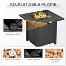 Beckett 28" Black Propane Fire Table with Lava Rocks and Cover