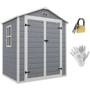 Storage Sheds, 6' x 4.5' Polypropylene Resin Plastic Outdoor Storage Shed with Lockable Double Doors, Floor - Grey - Seasonal Overstock
