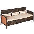 Patio Furniture, Fenton Falls Rattan Outdoor Patio Sofa - Brown - Seasonal Overstock