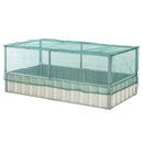Planters, 5.5' x 3' Galvanized Steel Raised Garden Bed with Removeable Mesh Netting Frame - Cream - Seasonal Overstock