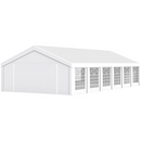 Canopy Tents, 20' x 40' Large White Canopy Tent with 12 Window Wall Panels, 2 Roll Up Door Panels - Seasonal Overstock