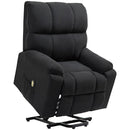 Lift Chairs, Benson Springs Lift Assist Recliner Chair with Remote - Black Microfibre - Seasonal Overstock