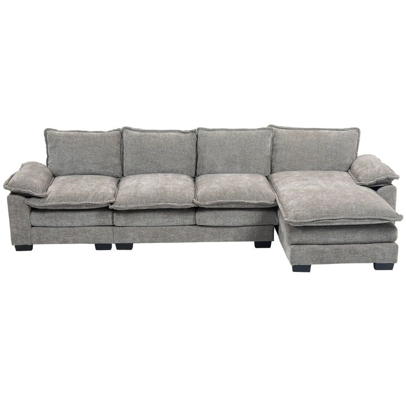 Sofas, Shadow Creek 120-in L-Shaped Sectional with Reversible Chaise Lounge - Grey - Seasonal Overstock