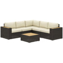 Patio Furniture, Chestnut Cove 6pc Modular Outdoor Patio Set Sectional Sofa - Khaki Brown - Seasonal Overstock