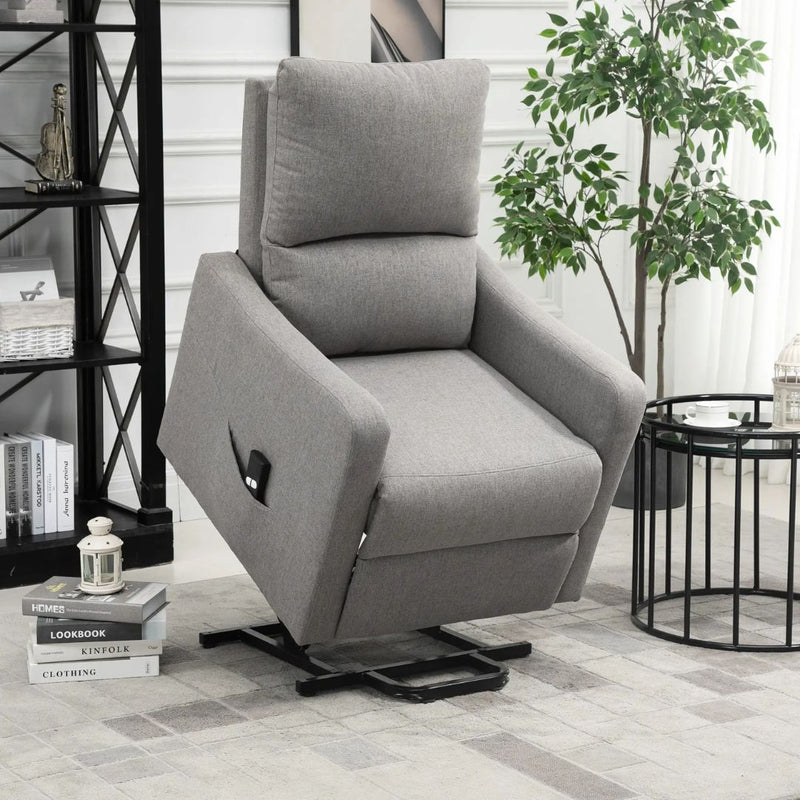 Fynn Grey Electric Powered Lift Assist Recliner Sleeper Chair