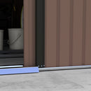 11.2' x 12.5' Large Garden Storage Shed with Dual Sliding Doors - Dark Brown