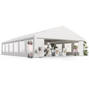 Canopy Tents, 23' x 39' Large White Canopy Tent with 12 Window Wall Panels, 2 Roll Up Door Panels - Seasonal Overstock