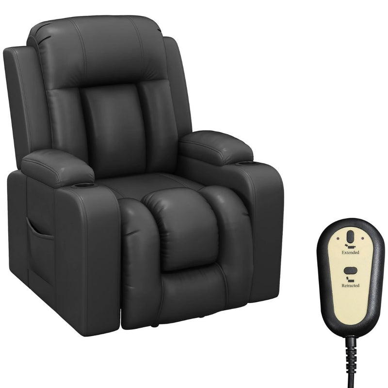 Darian Dark Grey Faux Leather Powered Lift Chair Recliner