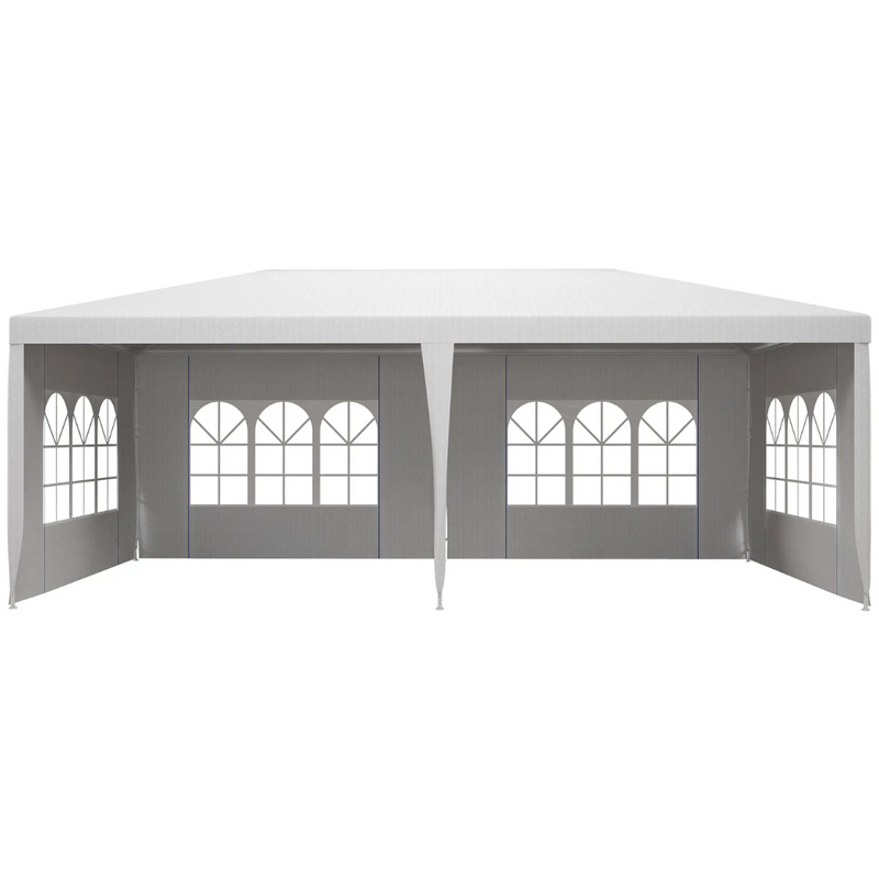 19' x 9.5' Portable Event Canopy Party Tent Outdoor Sun Shade with 4 Wall Panels - White