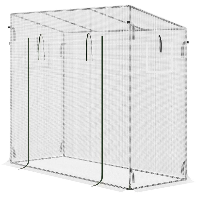 6.6' x 2.5' x 5.5' Portable Walk-In Greenhouse Hot House for Patio or Balcony - White