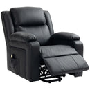 Lift Chairs, Luxharbor Lane Powered Lift Assist Recliner Chair with Remote Control - Black Faux Leather - Seasonal Overstock