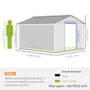 Storage Sheds, 11' x 9' Large Garden Storage Shed with Dual Sliding Doors - Brown - Seasonal Overstock