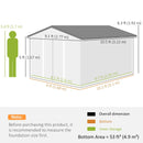 Storage Sheds, 11' x 9' Large Garden Storage Shed with Dual Sliding Doors - Grey - Seasonal Overstock