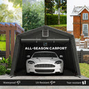 11 x 20 ft Heavy Duty Portable Garage, Outdoor Car Storage Shed, Dark Grey